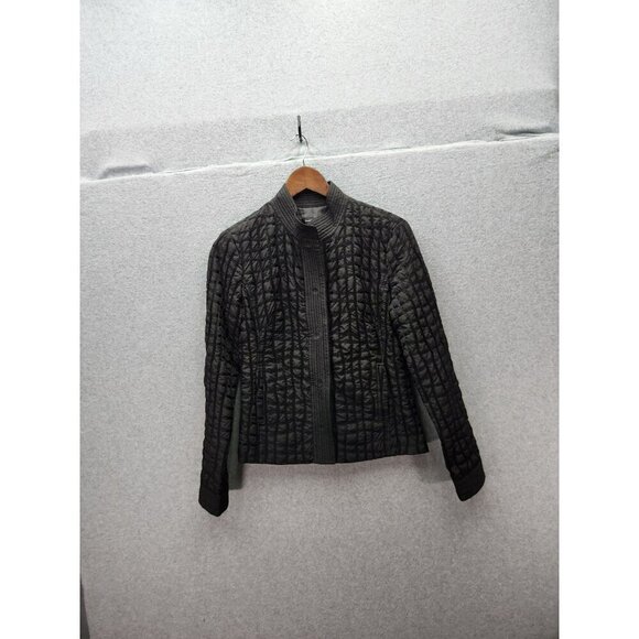 Samuel Dong Womens Black Quilted Jacket Size S Button Closure Made In China - Picture 1 of 5